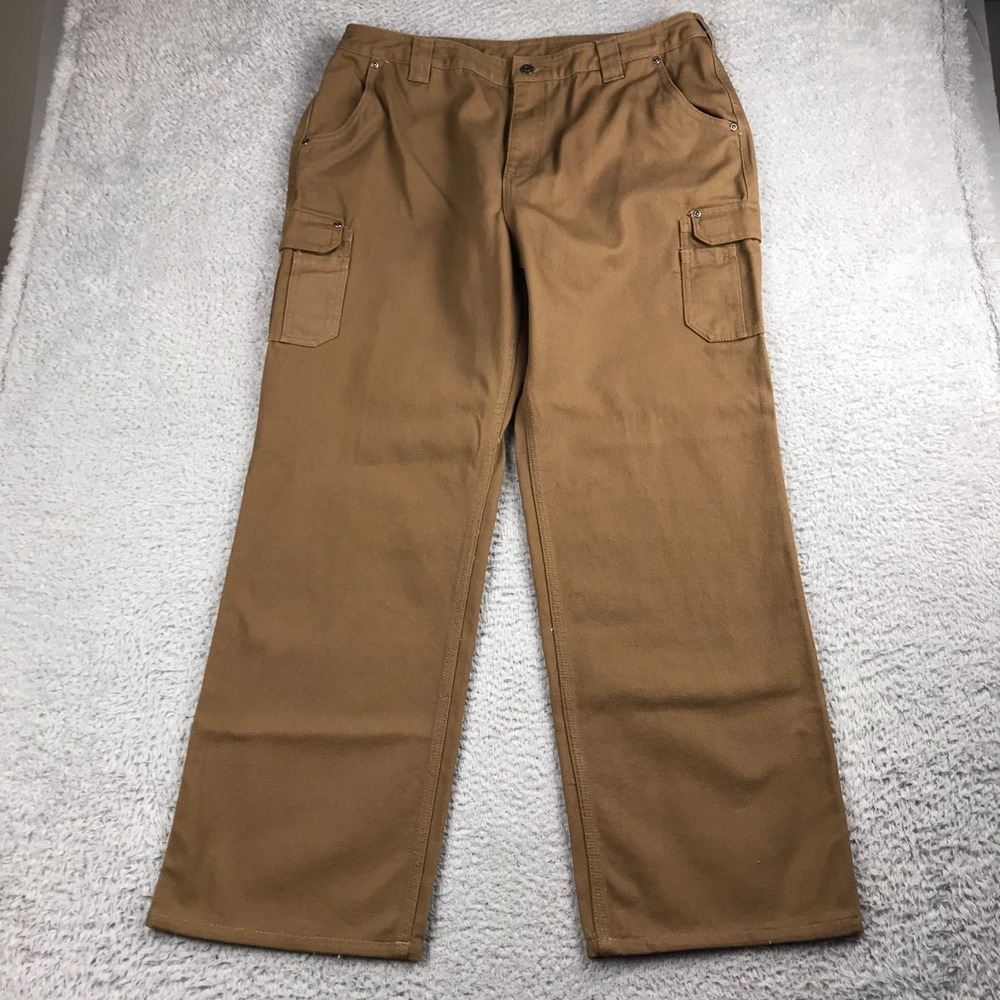 Duluth Trading Fire Hose Relaxed‎ Fit Cargo Work Pants Womens 18 (38x31) Brown